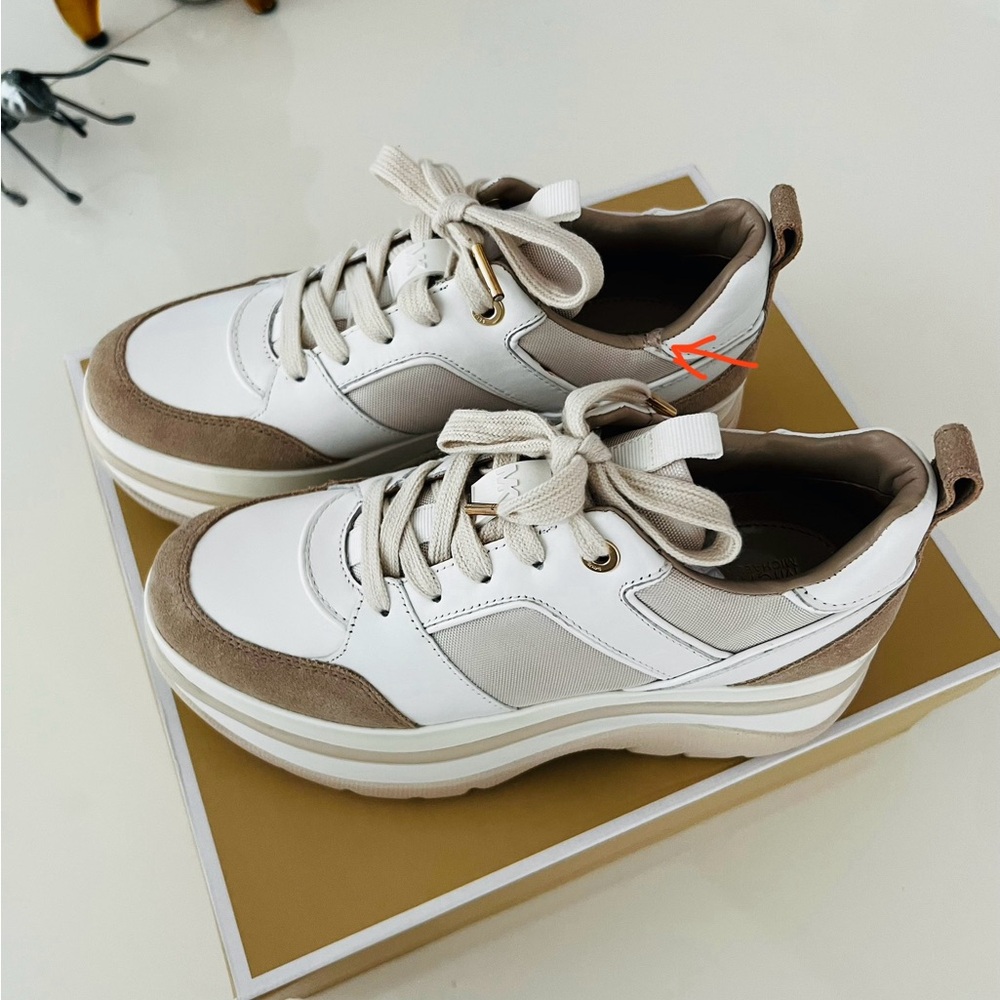 Michael Kors Felicia Leather Platform Dad Trainer Sneakers size 6.5 - Picture 15 of 16